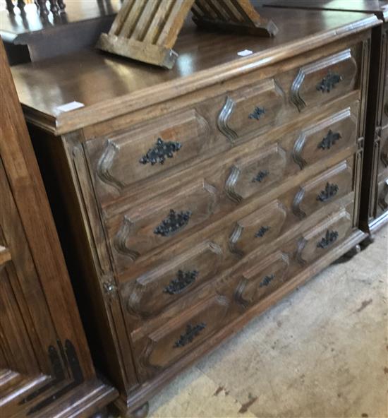 Portuguese walnut four drawer chest